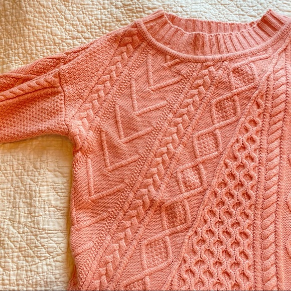 J Crew Lonnie Pink Cable Knit Sweater Tunic - Picture 4 of 12